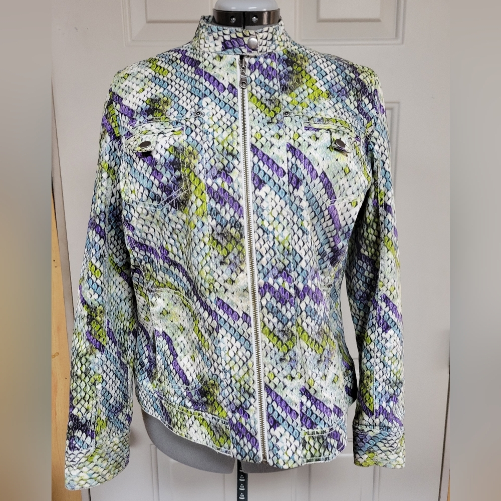 Chico's Metallic Snake Print Jacket